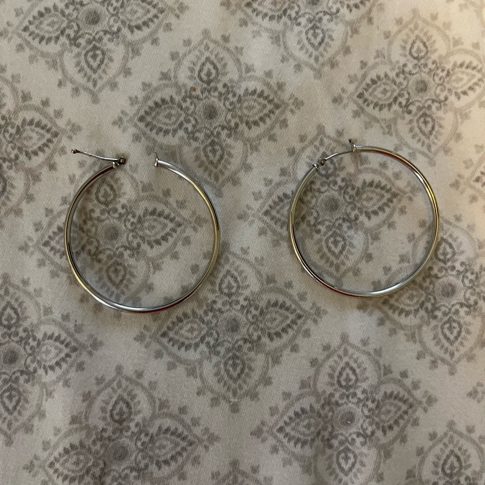 White 10k gold earrings